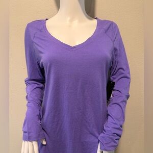 Zella V-Neck Long Sleeve Top - Lavender Purple